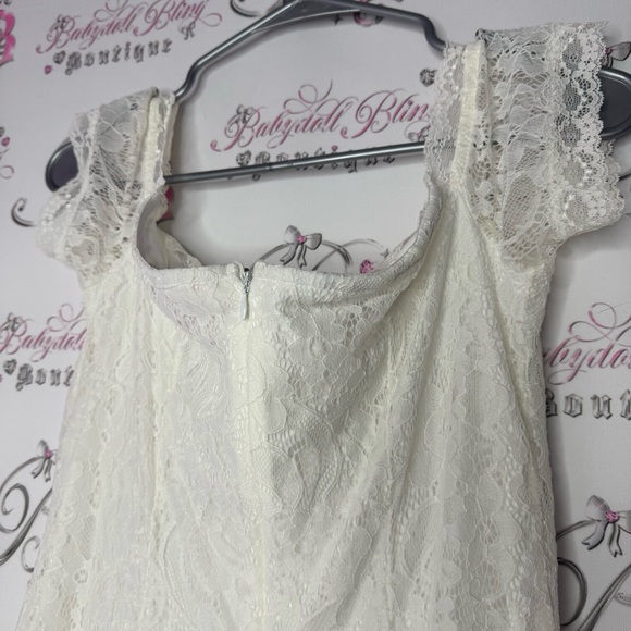 Sugar thrillz dolls kill milk maid dress lace white ribbon π bow rose bud y2k - Picture 9 of 10